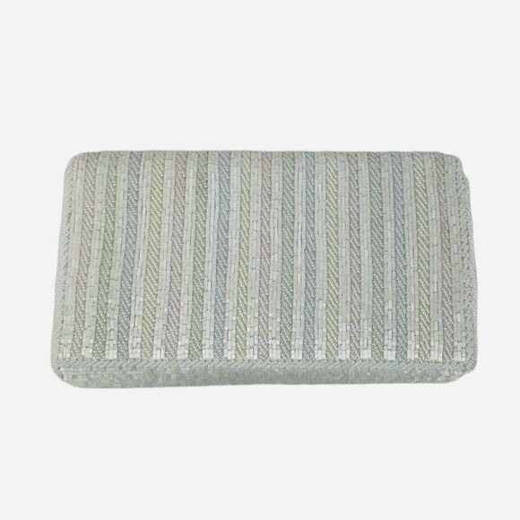 RARE VTG 1950s Walborg Pastel Rainbow Hand Beaded Purse Macau Evening Bag Retro - Picture 5 of 11